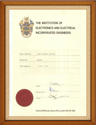 IET Membership Certificate